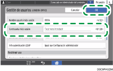 Ilustración de la pantalla del panel de mandos