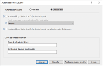 Ilustración de la pantalla del driver