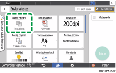 Ilustración de la pantalla del panel de mandos
