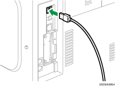ilustración de la conexión del cable de interfaz USB