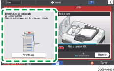 Ilustración de la pantalla del panel de mandos