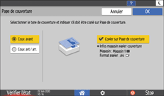 Illustration de l'écran du panneau de commande