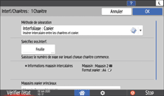 Illustration de l'écran du panneau de commande