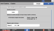 Illustration de l'écran du panneau de commande