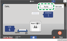 Illustration de l'écran du panneau de commande
