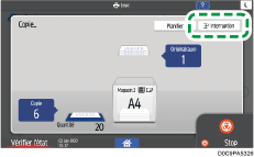 Illustration de l'écran du panneau de commande
