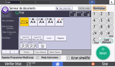 Illustration de l'écran du panneau de commande