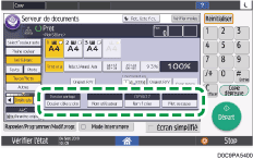 Illustration de l'écran du panneau de commande
