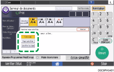 Illustration de l'écran du panneau de commande