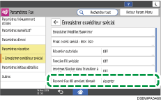 Illustration de l'écran du panneau de commande