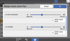 Illustration de l'écran du panneau de commande
