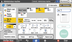 Illustration de l'écran du panneau de commande