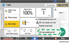 Illustration de l'écran du panneau de commande