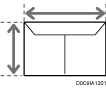 Illustrazione della misurazione della dimensione di una busta