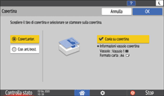 Illustrazione della schermata sul pannello di controllo