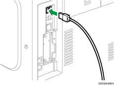 Illustrazione collegamento del cavo di interfaccia USB