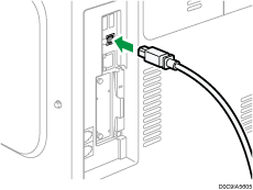 Illustrazione collegamento del cavo di interfaccia USB