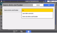 Illustrasjon av betjeningspanelet