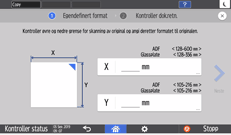 Illustrasjon av betjeningspanelet