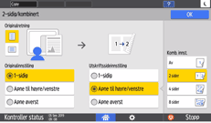 Illustrasjon av betjeningspanelet
