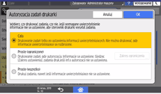 Ilustracja ekranu panela operacyjnego