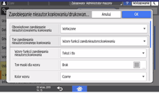 Ilustracja ekranu panela operacyjnego