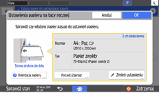 Ilustracja ekranu panela operacyjnego