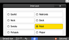Ilustracja ekranu panela operacyjnego