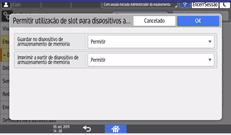 Ilustração do ecrã do painel de operação