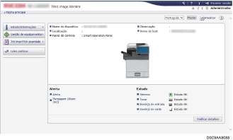 Ilustração do ecrã do web browser