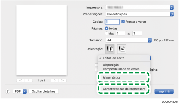 Ilustração do ecrã do driver