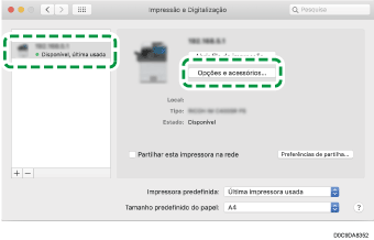 Ilustração do ecrã do driver