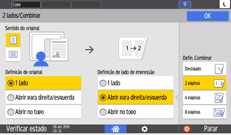 Ilustração do ecrã do painel de operação