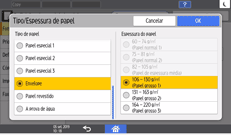 Ilustração do ecrã do painel de operação
