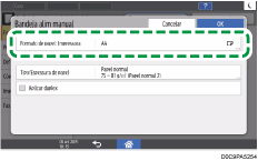 Ilustração do ecrã do painel de operação