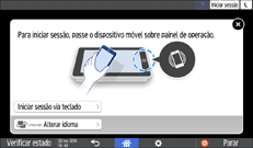 Ilustração do ecrã do painel de operação