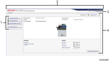 Bild av webbläsarfönster med numrerade detaljer