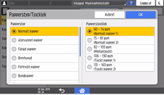 Bild på användarpanelens skärm