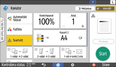 Bild på användarpanelens skärm