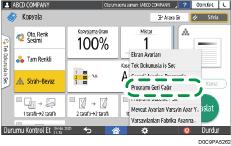 İşletim paneli ekran görseli