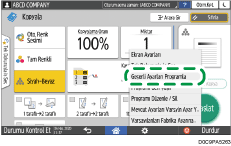 İşletim paneli ekran görseli