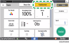 İşletim paneli ekran görseli