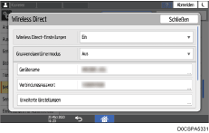 Abbildung Bedienfeld-Display