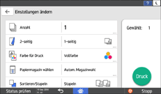 Abbildung Bedienfeld-Display