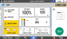 Operation panel screen illustration