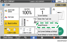 Operation panel screen illustration