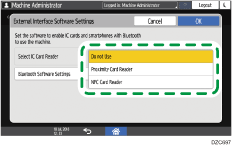 Operation panel screen illustration