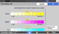 Ilustración de la pantalla del panel de mandos