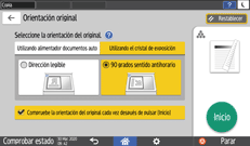 Ilustración de la pantalla del panel de mandos