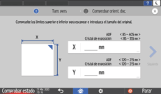 Ilustración de la pantalla del panel de mandos